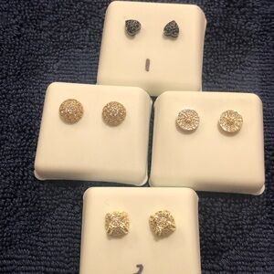 Micropave Stud Earrings Bundle 4 pairs